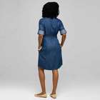 Belted Shirt Dress, Dark Stone, small