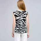 Sequined Animal Print Shell., Black & White, small