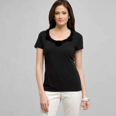 Flower Embellishment Tee