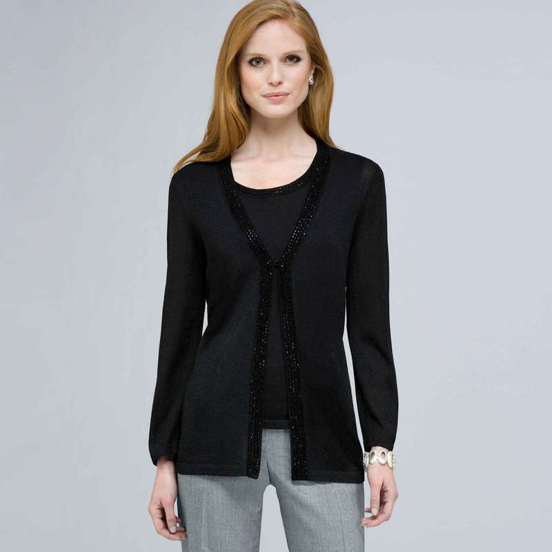 Beaded Cardigan, Black Multi, large