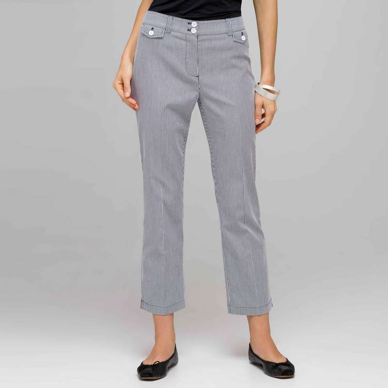 Striped Crop Pants, swiss navy & white, large